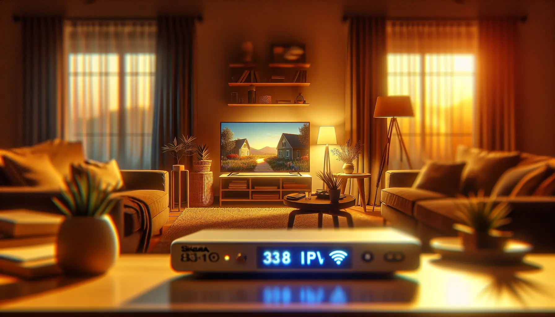 Stable IPTV viewed clearly despite slow Wi-Fi in a cozy living room.