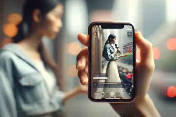 A person holding an iPhone playing a live sports channel, demonstrating IPTV streaming.