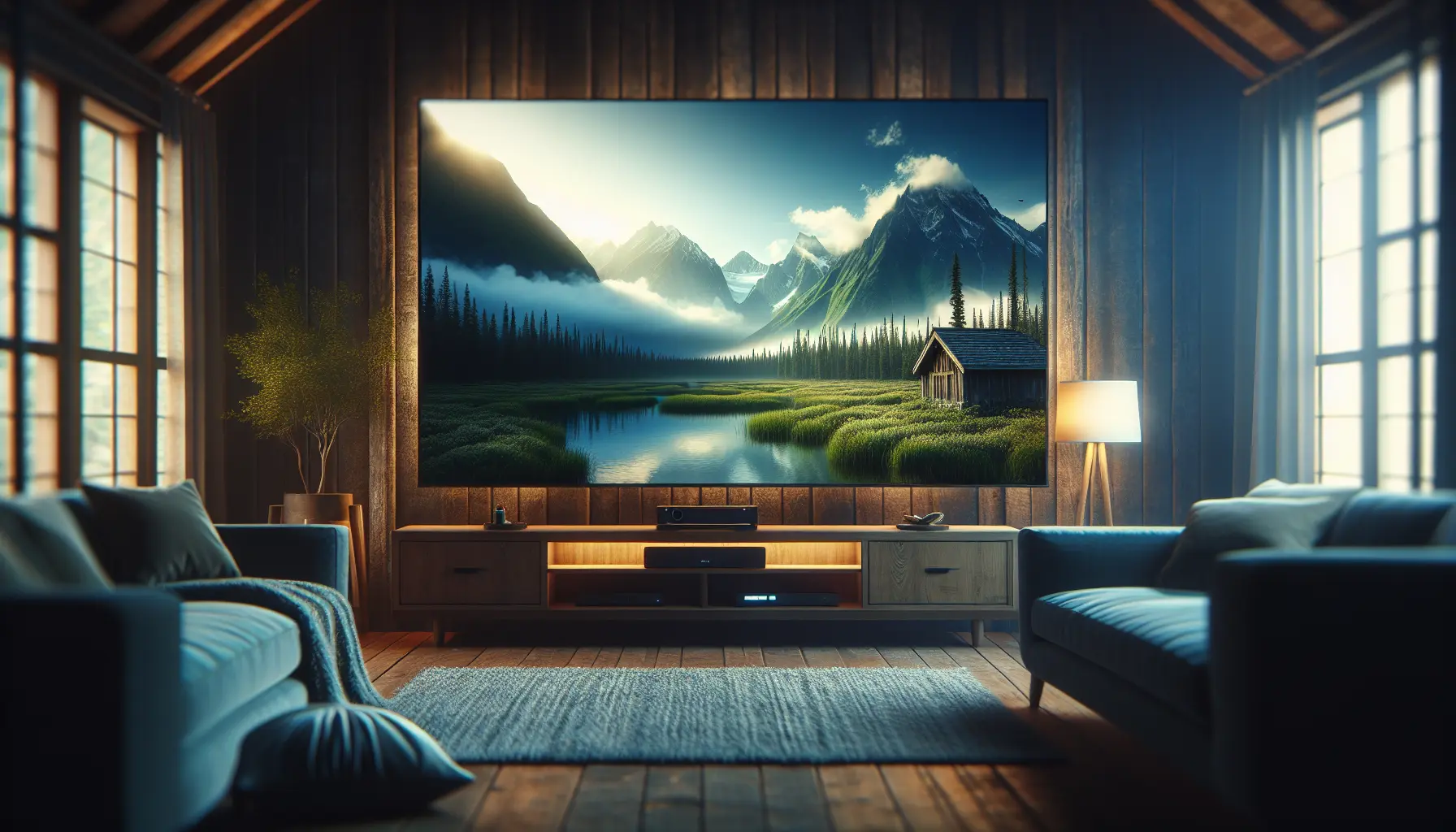 alt_text: A large TV in a cozy room displays a stunning nature documentary, symbolizing the best IPTV channels for documentaries.