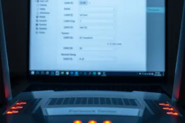alt_text: A tense scene of a Wi-Fi router with glowing amber lights and a laptop displaying highlighted DNS settings in dramatic lighting.