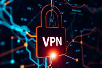 alt_text: A VPN lock blocks glowing data streams on a network map, but one bright stream bypasses it, set against a dark, techy background with Dutch flag colors.